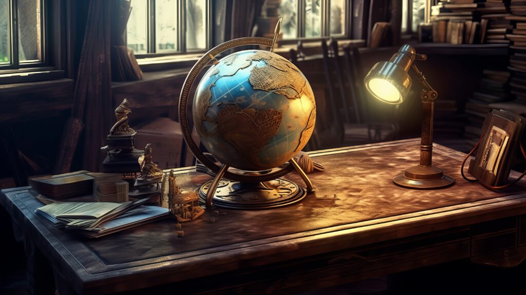 globe antique table